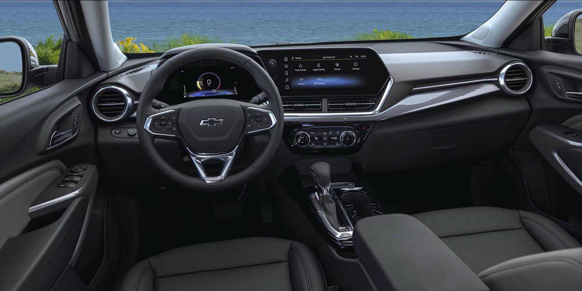 The dashboard showing 2025 Chevrolet Trax interior technology