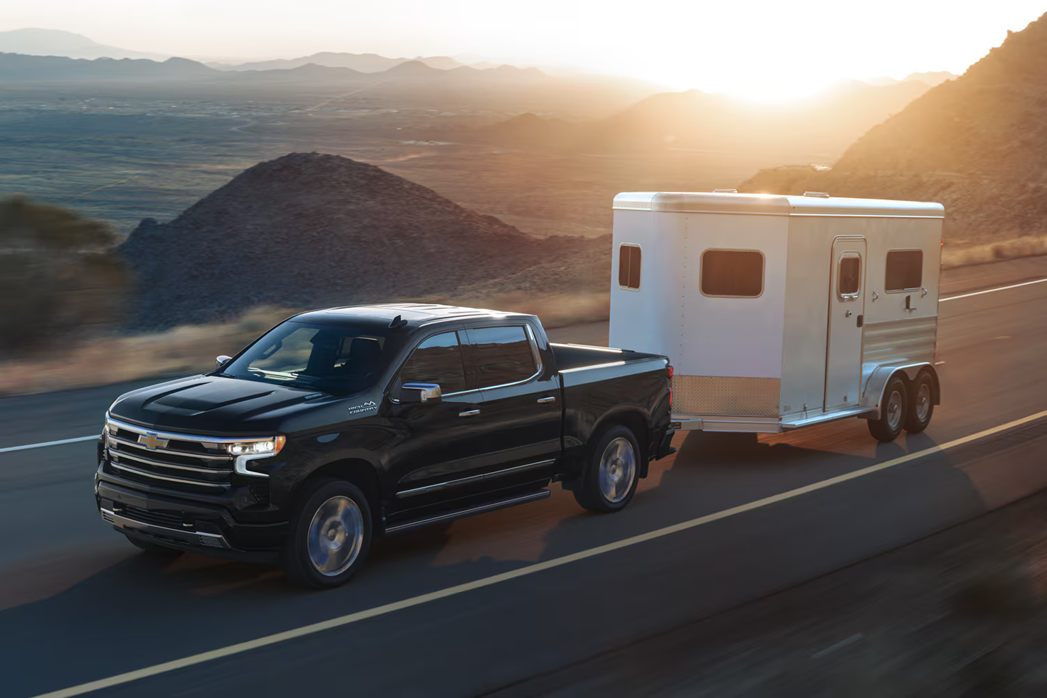 The 2026 Chevrolet Silverado 1500 towing a trailer
