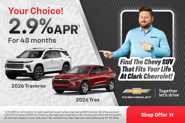 APR special on Chevy Traverse and Chevy Trax
